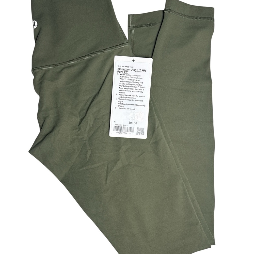 Lululemon Align High Rise Pant 28” Bay Leaf NWT Size 4 - Picture 3 of 3